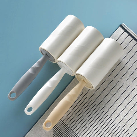 Long Handle Tearable Roller Sticky Paper Household Coat Sticky Hair Artifact, White, Gray, Apricot
