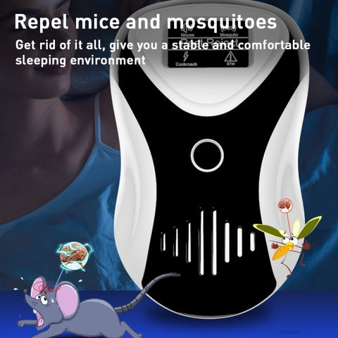 Ultrasonic Multifunctional Mouse Repeller Energy-Saving Silent Insect Repeller, Black White+EU Plug, Black White+UK Plug, Black White+US Plug, Blue Black+UK Plug, Blue White+UK Plug, Blue Black+US Plug, Blue White+US Plug, Blue Black+EU Plug           ...