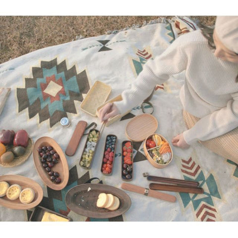 Wood Environmental Protection Tableware Portable Lunch Box Bento Box, Single Layer, Double Layer