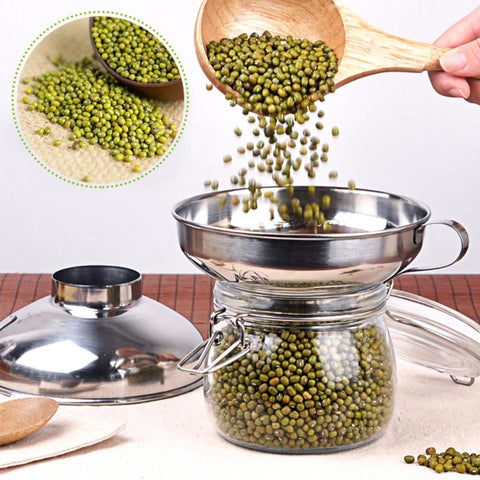 Household Kitchen 304 Stainless Steel Large Caliber Small Food Funnel, Steel Funnel
