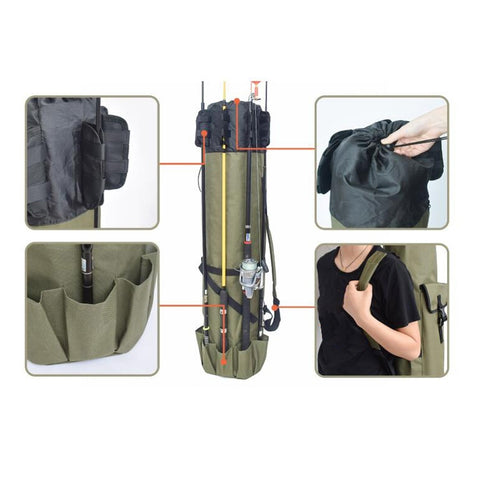 Multifunctional Fishing Rod Bag Fishing Tackle Bag Fishing Supplies，Size: 123x34cm, Multifunctional Fishing Tackle Bag, Fishing Rod Bag