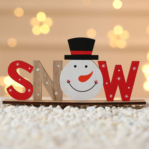Christmas Decoration Items Wooden Letter Desktop Ornaments, XMAS Models, SNOW Models, NOEL Models