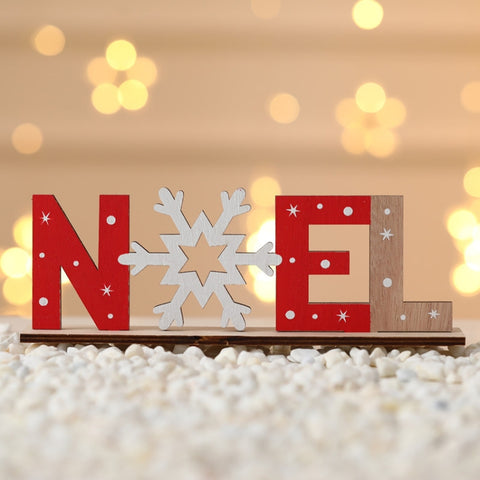 Christmas Decoration Items Wooden Letter Desktop Ornaments, XMAS Models, SNOW Models, NOEL Models