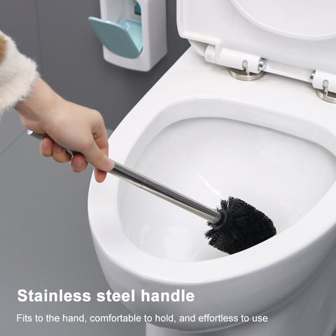 Bathroom Toilet Wall-mounted Toilet Brush Set with Soft Hair and Long Handle Without Dead Corners, Pink, Blue, Green, Grey