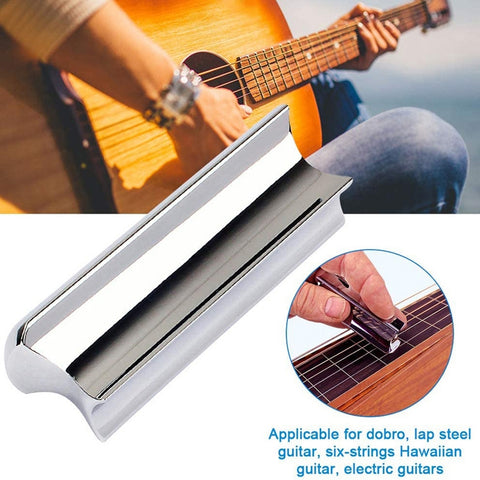 Metal Zinc Alloy Solid Guitar Slider Folk Slide Block, Metal 70mm(Silver), Metal 70mm(Gold)