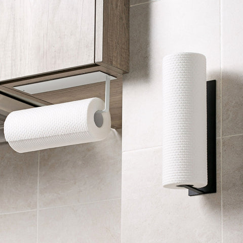 Punch-free Wall-mounted Bathroom Kitchen Roll Holder Towel Rack