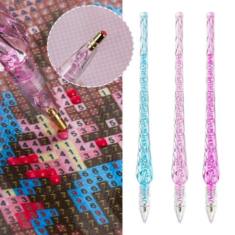 Diamond Painting Pen DIY Cross Stitch Embroidery Crafts Sewing Diamond Painting Tool, Diamond Painting Pen (Purple), Diamond Painting Pen (Pink), Diamond Painting Pen (Blue)