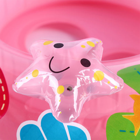 Children Environmental Protection PVC Inflatable Sunshade Mushroom Shape Seat Swimming Ring, Mushroom(Blue), Mushroom(Pink)