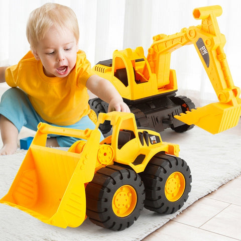 3 PSC / Set Children Simulation Drop-resistant Excavation Engineering Vehicle Toy Set, Random Style Delivery, M, L