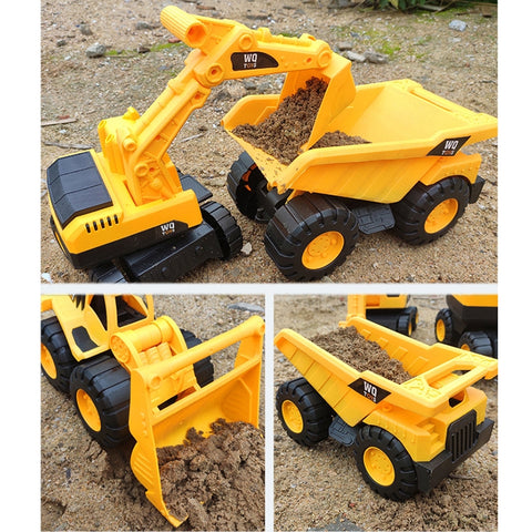 3 PSC / Set Children Simulation Drop-resistant Excavation Engineering Vehicle Toy Set, Random Style Delivery, M, L