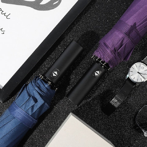Extra Large Reinforced 12 Bone Automatic Double Folding Rain And Sunny Dual-use Umbrella Personality And Creativity