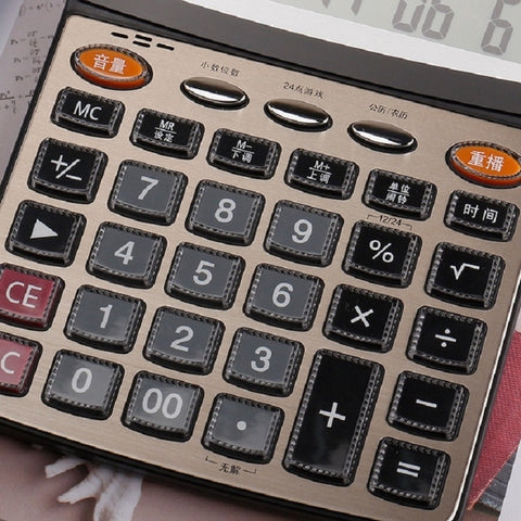 Deli 1559N Live Voice Calculator Multifunctional Office Finance 12-bit Calculator, 1559N