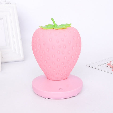 Creative Home LED Silicone Strawberry Night Light USB Rechargeable Bedside Decoration Atmosphere Light, Pink Strawberry, Red Strawberry, White Strawberry