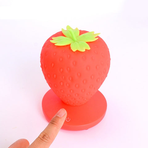 Creative Home LED Silicone Strawberry Night Light USB Rechargeable Bedside Decoration Atmosphere Light, Pink Strawberry, Red Strawberry, White Strawberry