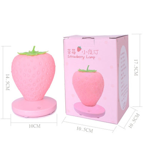Creative Home LED Silicone Strawberry Night Light USB Rechargeable Bedside Decoration Atmosphere Light, Pink Strawberry, Red Strawberry, White Strawberry