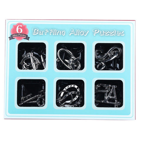 6 PCS / Set Magic Lock Zinc Alloy Brain Developing Puzzles Lock Toys, 6 PCS / Set Puzzles Lock
