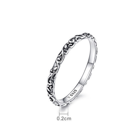 Vintage Pattern Sterling Silver Ring S925 Fashion Pattern Ring, 6 US Size, 7 US Size, 8 US Size, 9 US Size