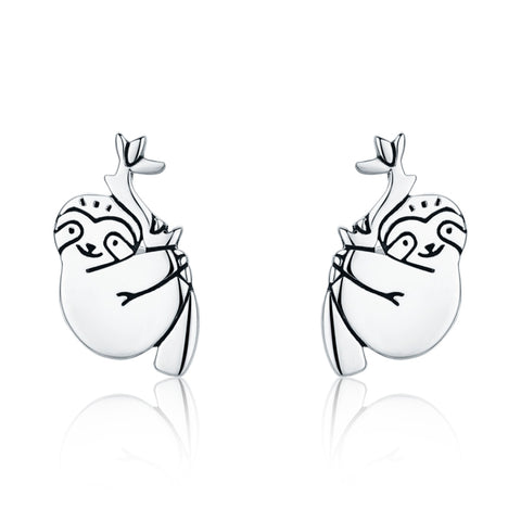 Animal Sloth Earrings Sterling Silver Simple Earrings, SCE327