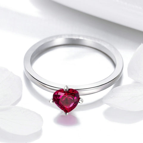 S925 Sterling Silver Ring Heartbeat Fashion Ring, 6, 7, 8