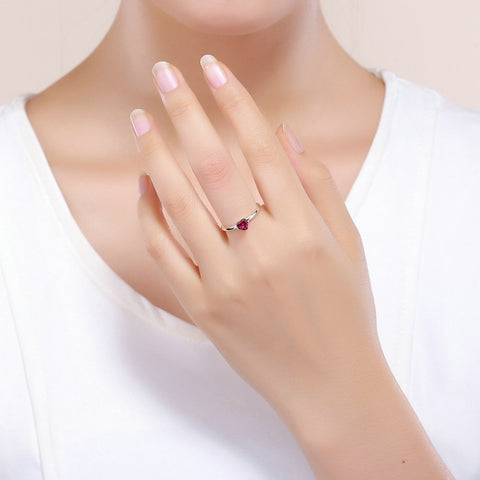S925 Sterling Silver Ring Heartbeat Fashion Ring, 6, 7, 8