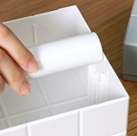Cube Tissue Box Desktop Storage Box, Pure White, White+Grey, White+Pink, White+Blue