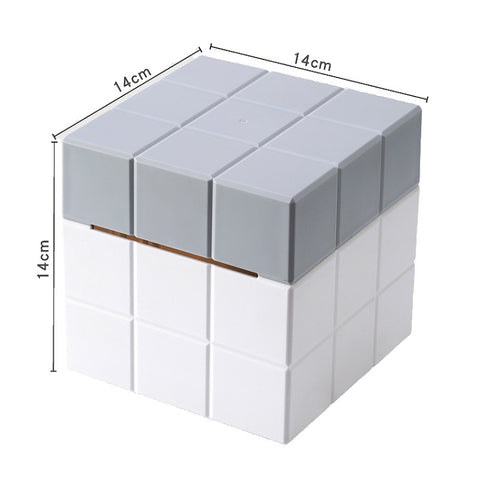 Cube Tissue Box Desktop Storage Box, Pure White, White+Grey, White+Pink, White+Blue