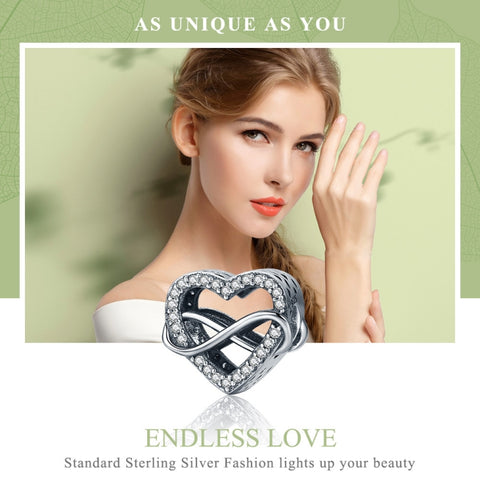 S925 Sterling Silver Heart-shaped Hollow Diamond Beads DIY Bracelet Accessories, SCC432