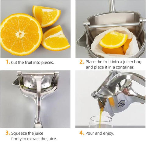 LsCook Aluminum Detachable Manual Juicer Lemon Watermelon Orange Fruit Juicer, Silver, Gold, Titanium Black, Rose Red, Black
