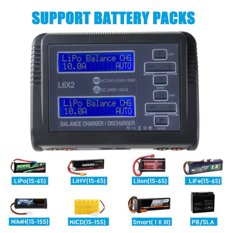 HTRC C240 Balanced Lithium Battery Charger Remote Control Airplane Toy Charger, US Plug, EU Plug
