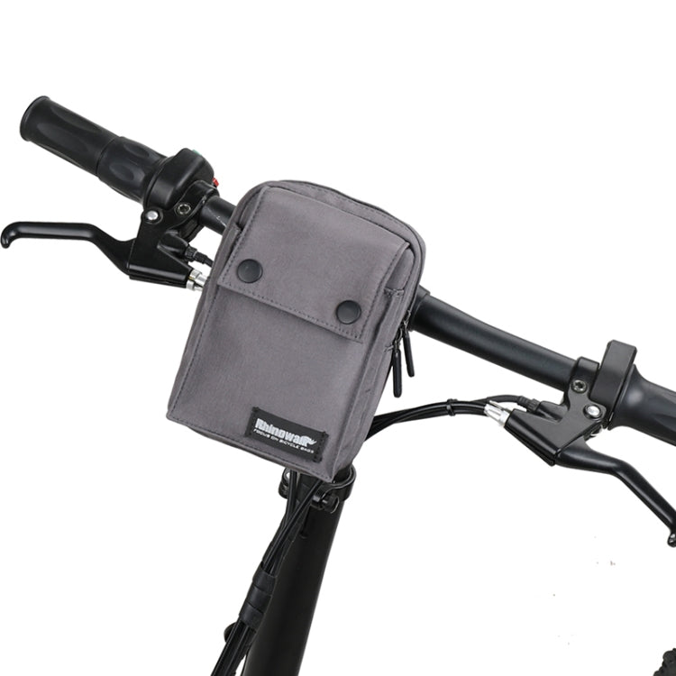Rhinowalk Bicycle Handlebar Bag Multifunctional Storage Bag Waterproof Clutch, Gray, Black
