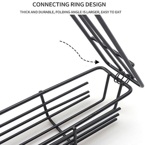 2 PCS Hot Dog Barbecue Cage Sausage Barbecue Clip Barbecue Clip Mesh Wooden Handle Barbecue Mesh Rack, Wood color, Red
