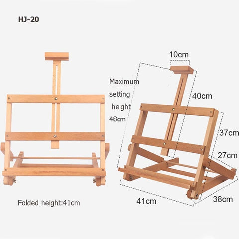 Horizontal Desktop Wooden Easel Sketch Exhibition Easel, Beech  45x37x50cm, Beech 35x33x48cm, Yellow Pine 35x33x48cm