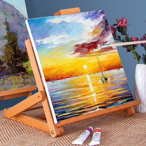 Horizontal Desktop Wooden Easel Sketch Exhibition Easel, Beech  45x37x50cm, Beech 35x33x48cm, Yellow Pine 35x33x48cm