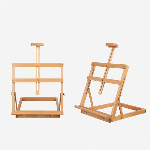 Horizontal Desktop Wooden Easel Sketch Exhibition Easel, Beech  45x37x50cm, Beech 35x33x48cm, Yellow Pine 35x33x48cm