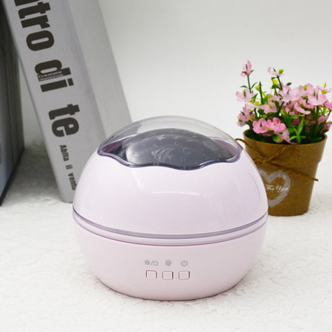 Small Ball USB Rotating Starry Sky Ocean Projector Night Light, Black, White, Blue, Pink