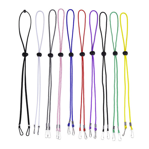 10pcs Mask Anti-lost Adjustable Lanyard and Ear Hook, Cashmere, White, Black, Yellow, Green, Blue, Pink, Red, Grey