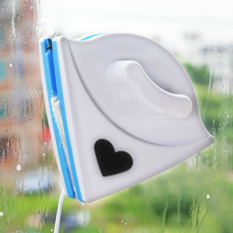 Double-sided Glass Window Cleaner Triangle Multifunctional Magnetic Glass Cleaner, 2 PCS (White)