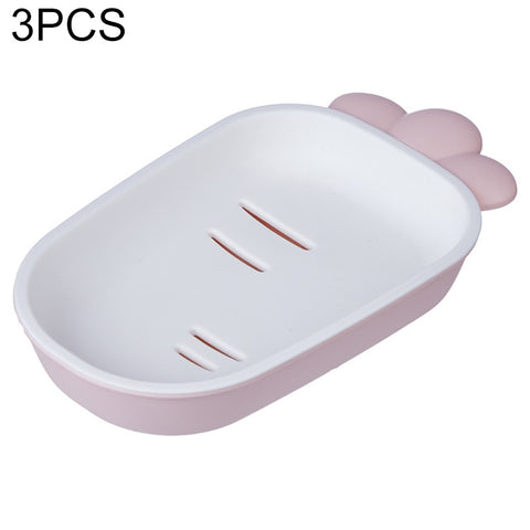 3 PCS Creative Cute Drain Double-layer Household Toilet Soap Box with Lid Soap Holder, Green, White, Yellow, Pink