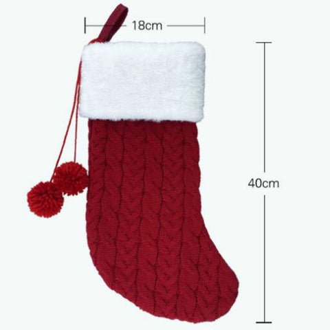 Christmas Knitted Socks Gift Bag Ornament Supplies Pendant, Red, Green, White