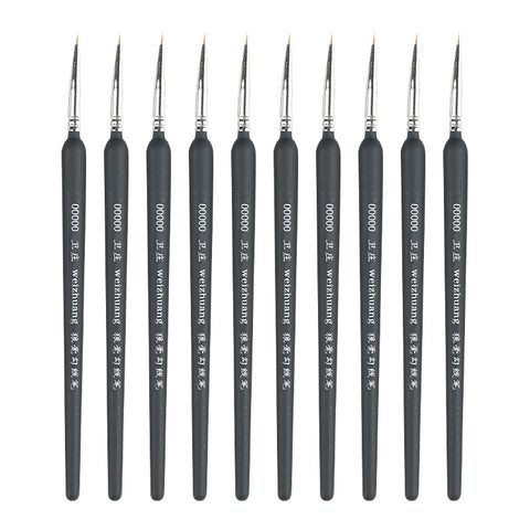 WeiZhuang Hook Line Pen Painting Hand-painted Watercolor Wolf Mint Hook Line Pen Painting Stroke Thin Line Brush, 10 PCS 00000 Dark Blue, 10 PCS 000 Dark Blue, 10 PCS 00 Dark Blue, 10 PCS 0 Dark Blue, 10 PCS 1 Dark Blue, 10 PCS 2 Dark Blue             ...