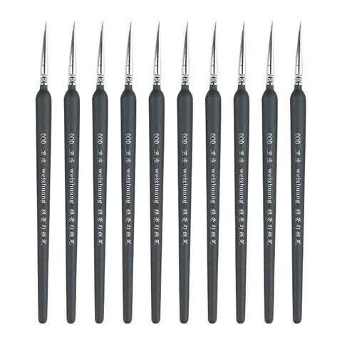 WeiZhuang Hook Line Pen Painting Hand-painted Watercolor Wolf Mint Hook Line Pen Painting Stroke Thin Line Brush, 10 PCS 00000 Dark Blue, 10 PCS 000 Dark Blue, 10 PCS 00 Dark Blue, 10 PCS 0 Dark Blue, 10 PCS 1 Dark Blue, 10 PCS 2 Dark Blue             ...