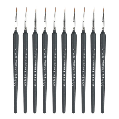 WeiZhuang Hook Line Pen Painting Hand-painted Watercolor Wolf Mint Hook Line Pen Painting Stroke Thin Line Brush, 10 PCS 00000 Dark Blue, 10 PCS 000 Dark Blue, 10 PCS 00 Dark Blue, 10 PCS 0 Dark Blue, 10 PCS 1 Dark Blue, 10 PCS 2 Dark Blue             ...