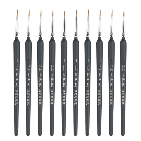 WeiZhuang Hook Line Pen Painting Hand-painted Watercolor Wolf Mint Hook Line Pen Painting Stroke Thin Line Brush, 10 PCS 00000 Dark Blue, 10 PCS 000 Dark Blue, 10 PCS 00 Dark Blue, 10 PCS 0 Dark Blue, 10 PCS 1 Dark Blue, 10 PCS 2 Dark Blue             ...