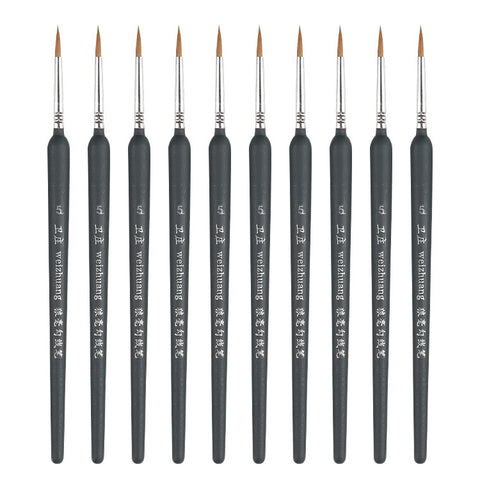WeiZhuang Hook Line Pen Painting Hand-painted Watercolor Wolf Mint Hook Line Pen Painting Stroke Thin Line Brush, 10 PCS 00000 Dark Blue, 10 PCS 000 Dark Blue, 10 PCS 00 Dark Blue, 10 PCS 0 Dark Blue, 10 PCS 1 Dark Blue, 10 PCS 2 Dark Blue             ...