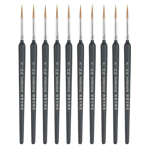 WeiZhuang Hook Line Pen Painting Hand-painted Watercolor Wolf Mint Hook Line Pen Painting Stroke Thin Line Brush, 10 PCS 00000 Dark Blue, 10 PCS 000 Dark Blue, 10 PCS 00 Dark Blue, 10 PCS 0 Dark Blue, 10 PCS 1 Dark Blue, 10 PCS 2 Dark Blue             ...
