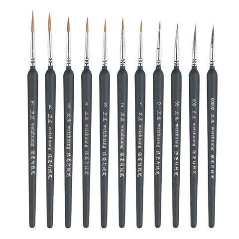 WeiZhuang Hook Line Pen Painting Hand-painted Watercolor Wolf Mint Hook Line Pen Painting Stroke Thin Line Brush, 10 PCS 00000 Dark Blue, 10 PCS 000 Dark Blue, 10 PCS 00 Dark Blue, 10 PCS 0 Dark Blue, 10 PCS 1 Dark Blue, 10 PCS 2 Dark Blue             ...