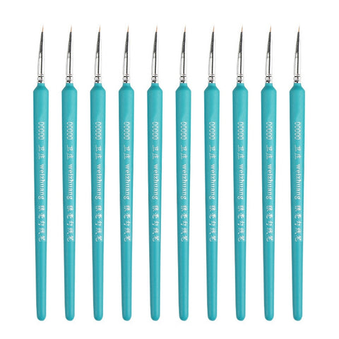 WeiZhuang Hook Line Pen Painting Hand-painted Watercolor Wolf Mint Hook Line Pen Painting Stroke Thin Line Brush, 10 PCS 00000 Dark Blue, 10 PCS 000 Dark Blue, 10 PCS 00 Dark Blue, 10 PCS 0 Dark Blue, 10 PCS 1 Dark Blue, 10 PCS 2 Dark Blue             ...