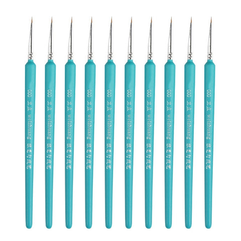 WeiZhuang Hook Line Pen Painting Hand-painted Watercolor Wolf Mint Hook Line Pen Painting Stroke Thin Line Brush, 10 PCS 00000 Dark Blue, 10 PCS 000 Dark Blue, 10 PCS 00 Dark Blue, 10 PCS 0 Dark Blue, 10 PCS 1 Dark Blue, 10 PCS 2 Dark Blue             ...