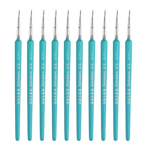 WeiZhuang Hook Line Pen Painting Hand-painted Watercolor Wolf Mint Hook Line Pen Painting Stroke Thin Line Brush, 10 PCS 00000 Dark Blue, 10 PCS 000 Dark Blue, 10 PCS 00 Dark Blue, 10 PCS 0 Dark Blue, 10 PCS 1 Dark Blue, 10 PCS 2 Dark Blue             ...
