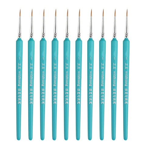 WeiZhuang Hook Line Pen Painting Hand-painted Watercolor Wolf Mint Hook Line Pen Painting Stroke Thin Line Brush, 10 PCS 00000 Dark Blue, 10 PCS 000 Dark Blue, 10 PCS 00 Dark Blue, 10 PCS 0 Dark Blue, 10 PCS 1 Dark Blue, 10 PCS 2 Dark Blue             ...